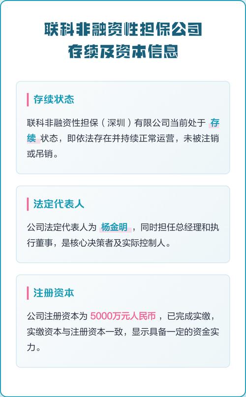 联科非融资性担保公司存续及资本信息